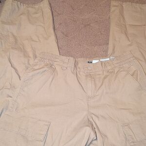 H&M Tan KHAKI Cargo Pants WOMENS 2 LK NEW SPRING